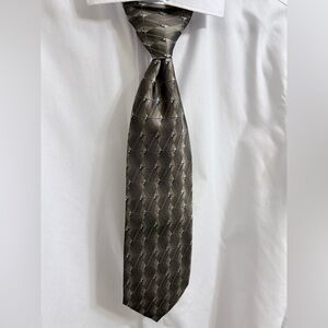 Croft & Barrow Geometric Olive Green Tie